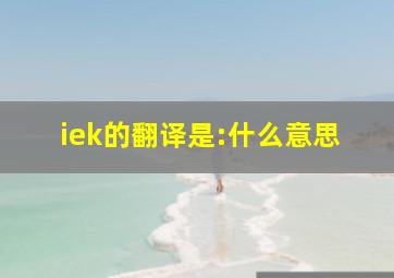 iek的翻译是:什么意思(