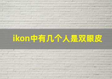 ikon中有几个人是双眼皮