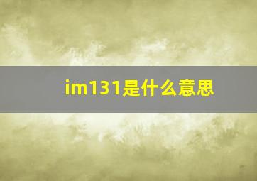 im131是什么意思