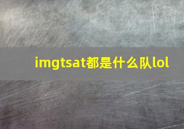 imgtsat都是什么队lol