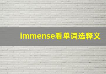 immense看单词选释义