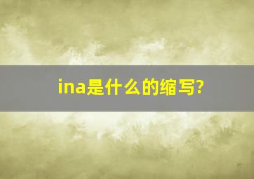 ina是什么的缩写?