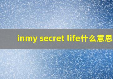 inmy secret life什么意思