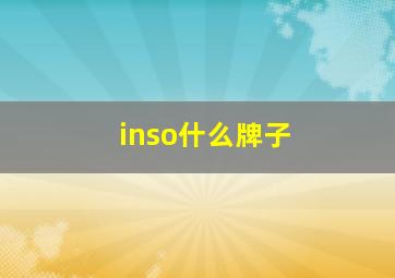 inso什么牌子(