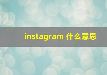 instagram 什么意思