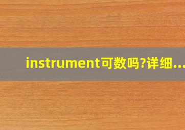 instrument可数吗?详细...