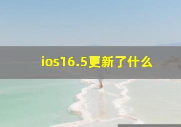 ios16.5更新了什么