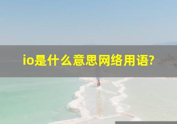 io是什么意思网络用语?