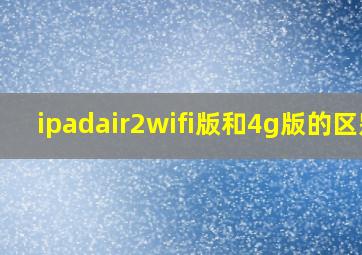 ipadair2wifi版和4g版的区别