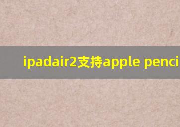 ipadair2支持apple pencil吗?