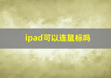 ipad可以连鼠标吗