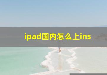 ipad国内怎么上ins