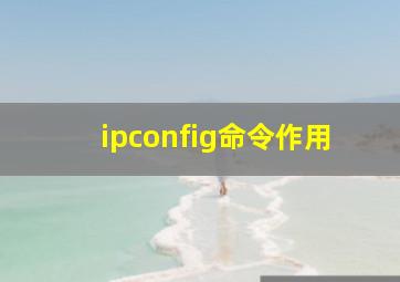 ipconfig命令作用