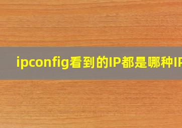 ipconfig看到的IP都是哪种IP