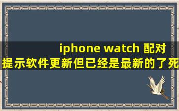 iphone watch 配对提示软件更新但已经是最新的了,死循环怎么办?