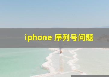 iphone 序列号问题