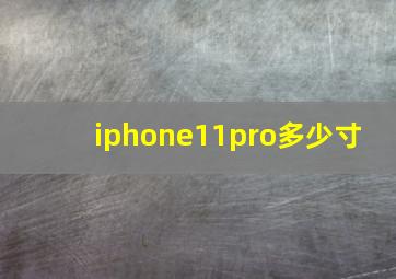 iphone11pro多少寸 
