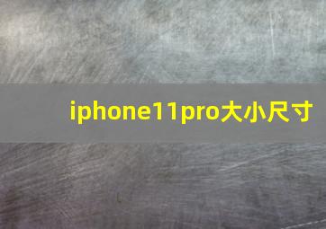 iphone11pro大小尺寸