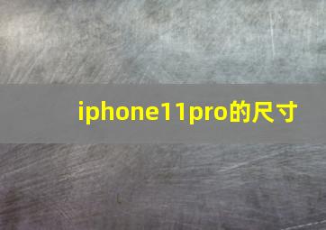iphone11pro的尺寸 