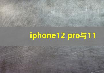 iphone12 pro与11