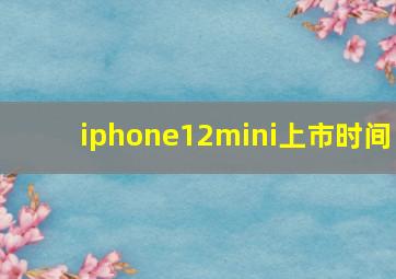 iphone12mini上市时间