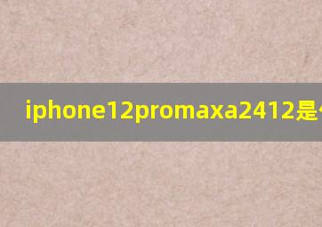 iphone12promaxa2412是什么版本(