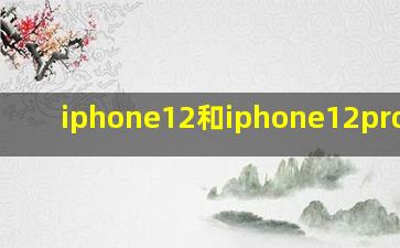 iphone12和iphone12pro区别