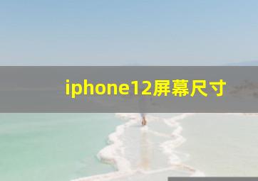 iphone12屏幕尺寸