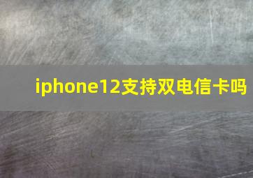 iphone12支持双电信卡吗
