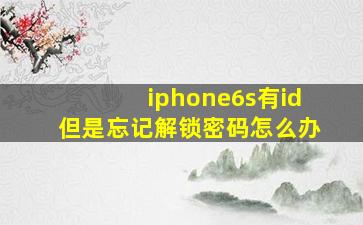 iphone6s有id,但是忘记解锁密码怎么办