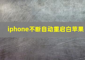 iphone不断自动重启白苹果