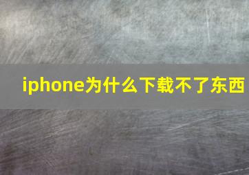 iphone为什么下载不了东西