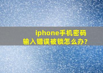 iphone手机密码输入错误被锁怎么办?