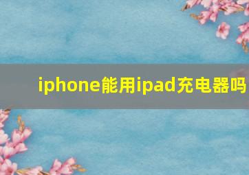 iphone能用ipad充电器吗