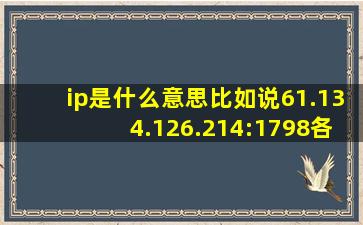 ip是什么意思比如说61.134.126.214:1798各是什么意思 