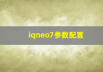 iqneo7参数配置