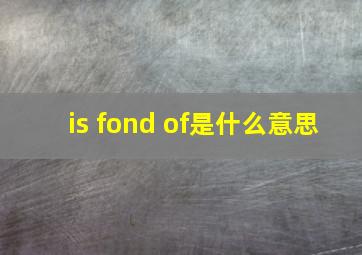 is fond of是什么意思