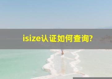 isize认证如何查询?