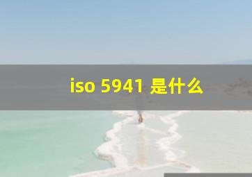 iso 5941 是什么