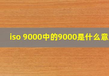 iso 9000中的9000是什么意思