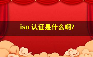 iso 认证是什么啊?