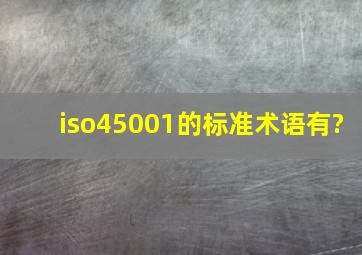 iso45001的标准术语有?