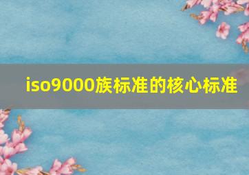 iso9000族标准的核心标准 