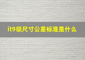 it9级尺寸公差标准是什么