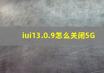 iui13.0.9怎么关闭5G(
