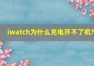 iwatch为什么充电开不了机?