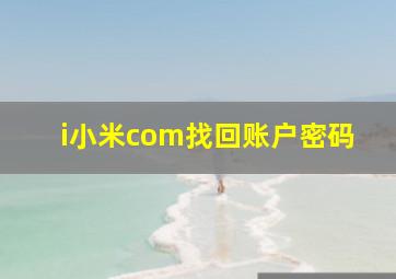 i小米com找回账户密码