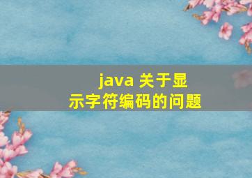java 关于显示字符编码的问题