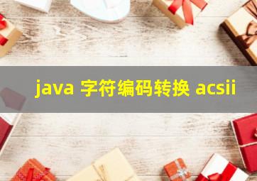 java 字符编码转换 acsii