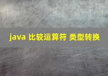 java 比较运算符 类型转换